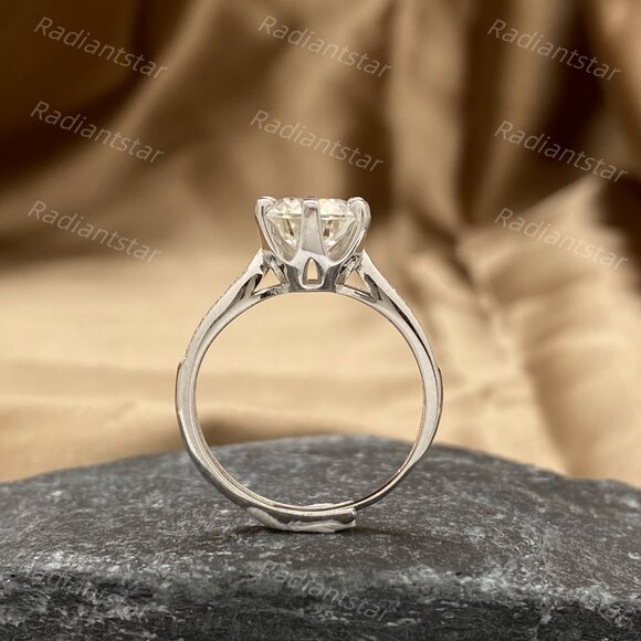 NEW Certified 2ct. t.w. Moissanite Pave Band Ring - Picture 6 of 8